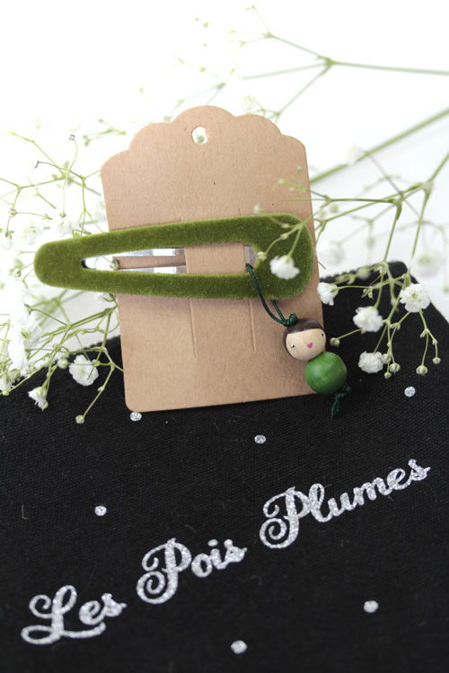 Barrette Maxi Velours Menthe